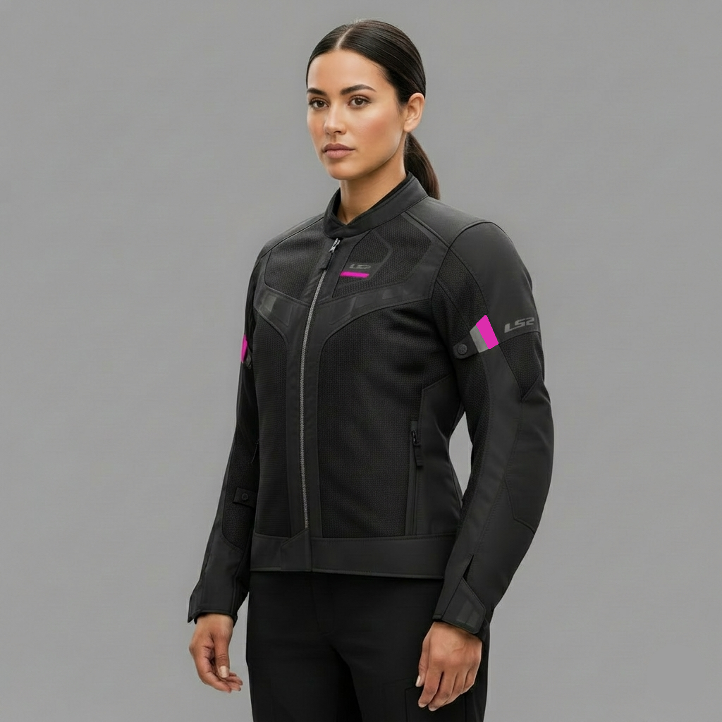 GIUBBOTTO MOTO LS2 GARDA AIR LADY NERO/FUCSIA