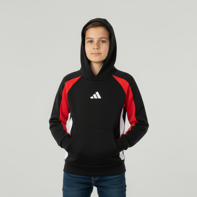 ADIDAS FELPA UNISEX JUNIOR JW2491 NERA/ROSSO CAPPUCCIO