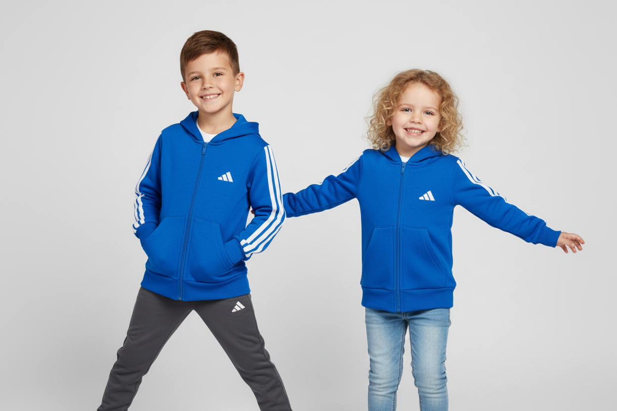 ADIDAS FELPA CAPPUCCIO BLU UNISEX JUNIOR JY4977