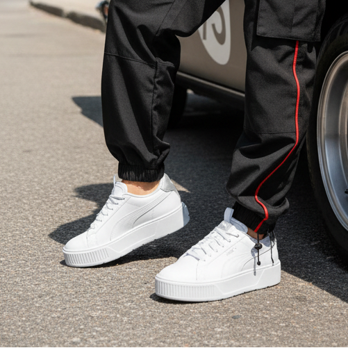 PUMA SCARPE DONNA KARMEN PLATFORM BIANCO/ARGENTO