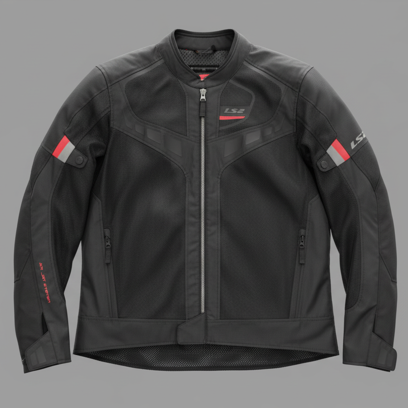 GIUBBOTTO MOTO LS2 GARDA AIR NERO/ROSSO