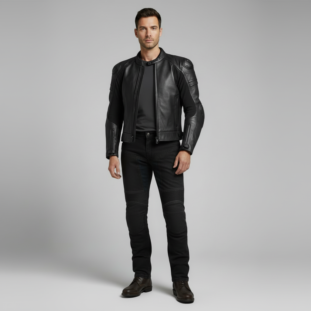 JEANS MOTO HERO HR-0211 NERO