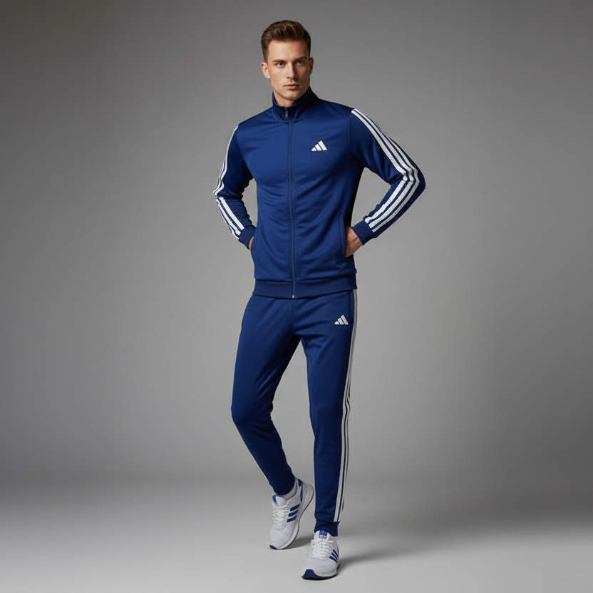 COORDINATO ADIDAS TUTA UOMO JI8859 BLU BIANCO