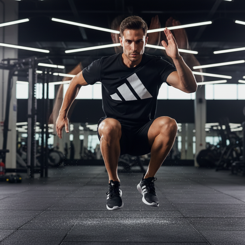 ADIDAS T-SHIRT UOMO JE8945 nera sportswear palestra