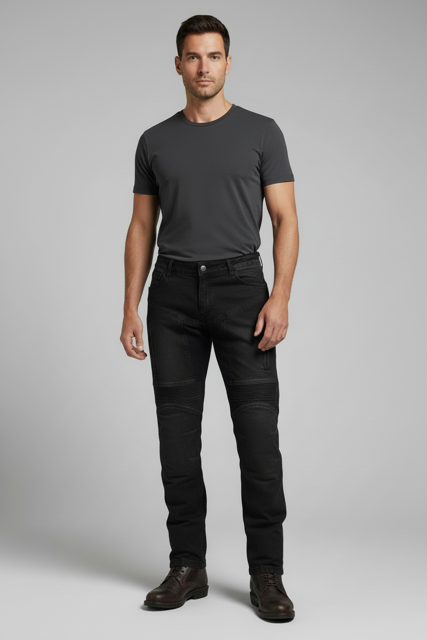 JEANS PANTALONE MOTO HERO HR-0211 NERO
