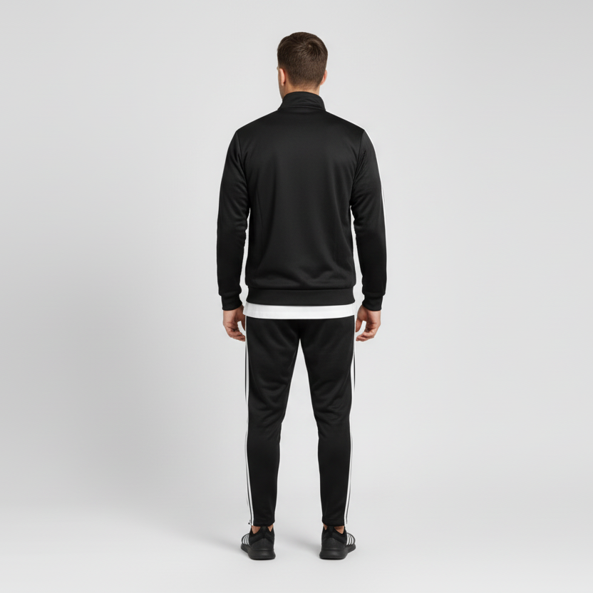 UOMO TUTA COMPLETA ADIDAS NERA JI8860 GIACCA ZIP PANTALONE 
