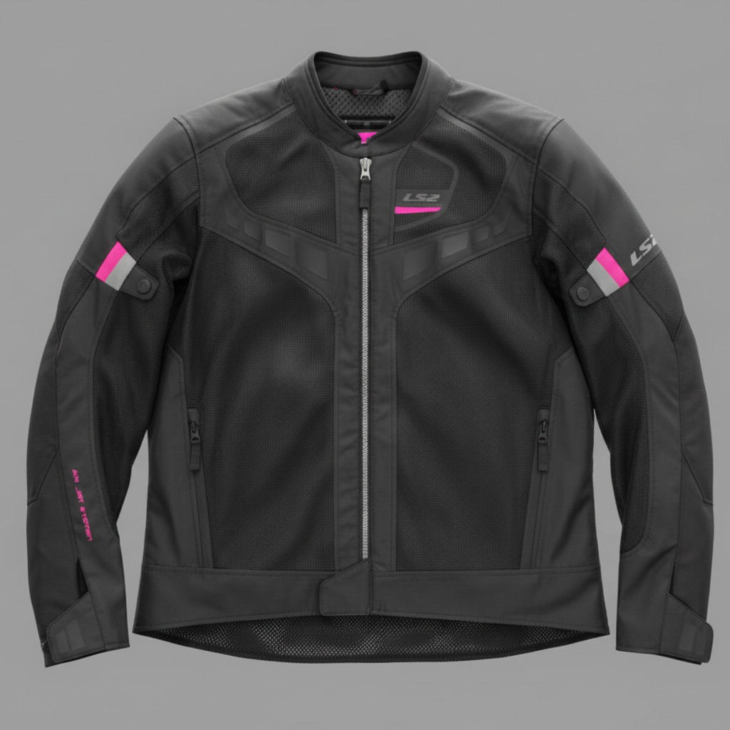 GIUBBOTTO MOTO LS2 GARDA AIR LADY NERO/FUCSIA