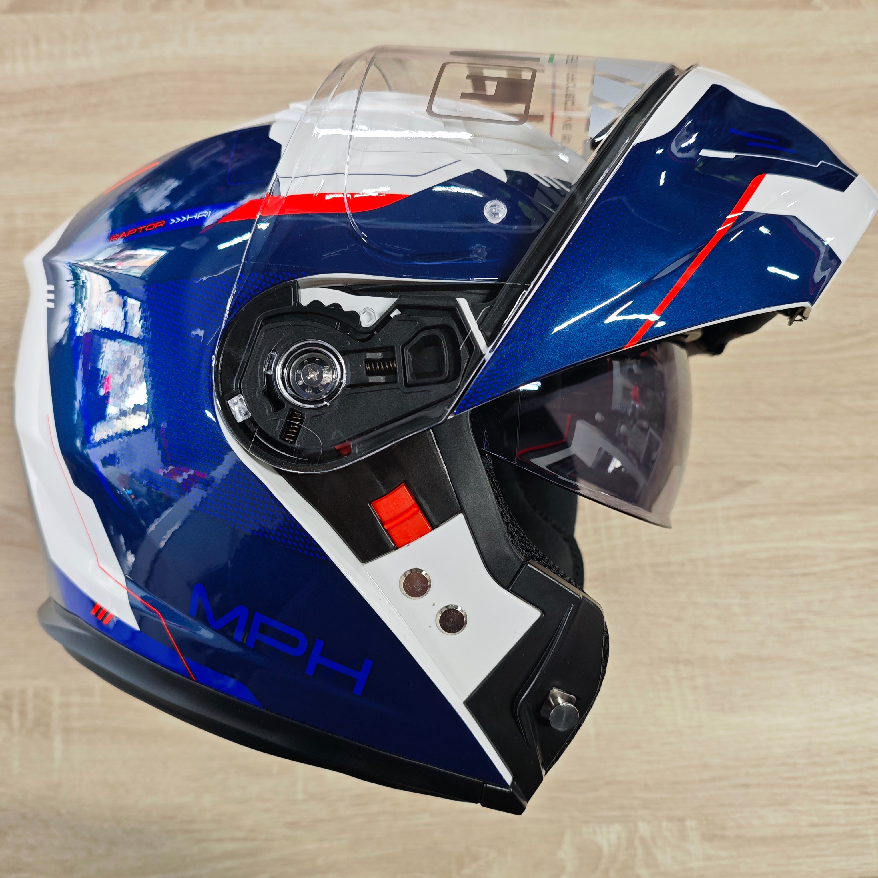 CASCO MODULARE MPH RAPTOR BIANCO/BLU
