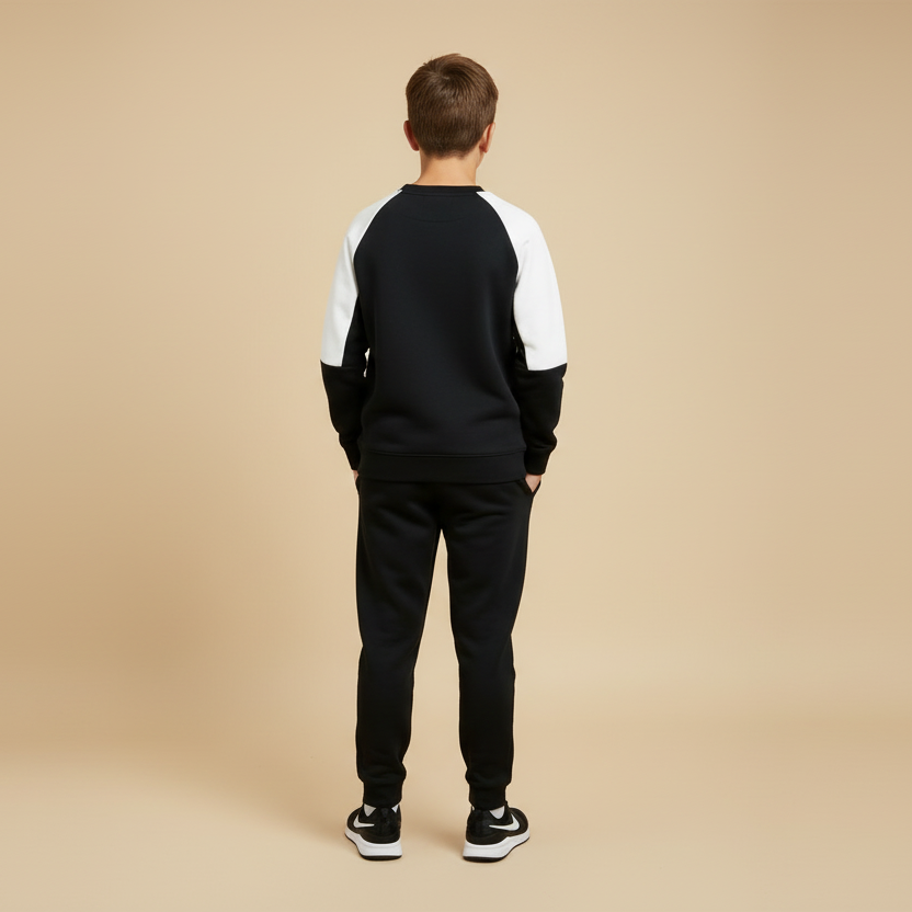 TUTA NIKE NERA UNISEX JUNIOR HQ9317 LOGO BIANCO