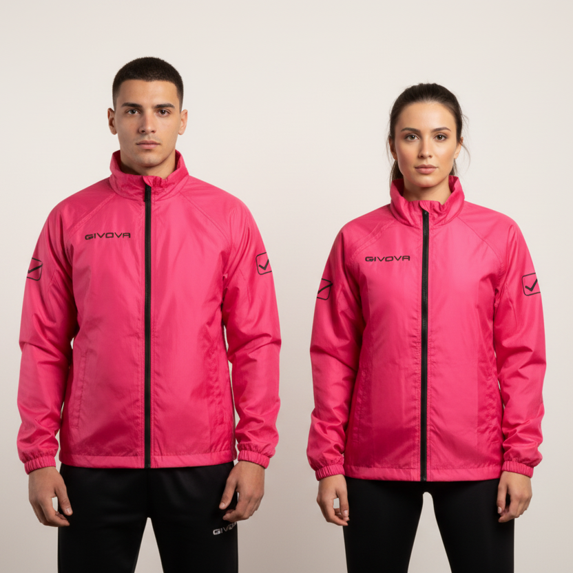 Rain Jacket BASICO Uomo donna Givova Rosa Fluo 