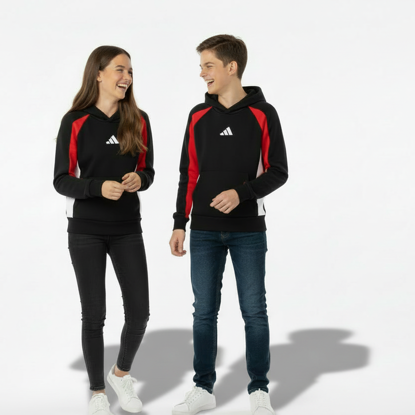 ADIDAS FELPA UNISEX JUNIOR JW2491 NERA/ROSSO