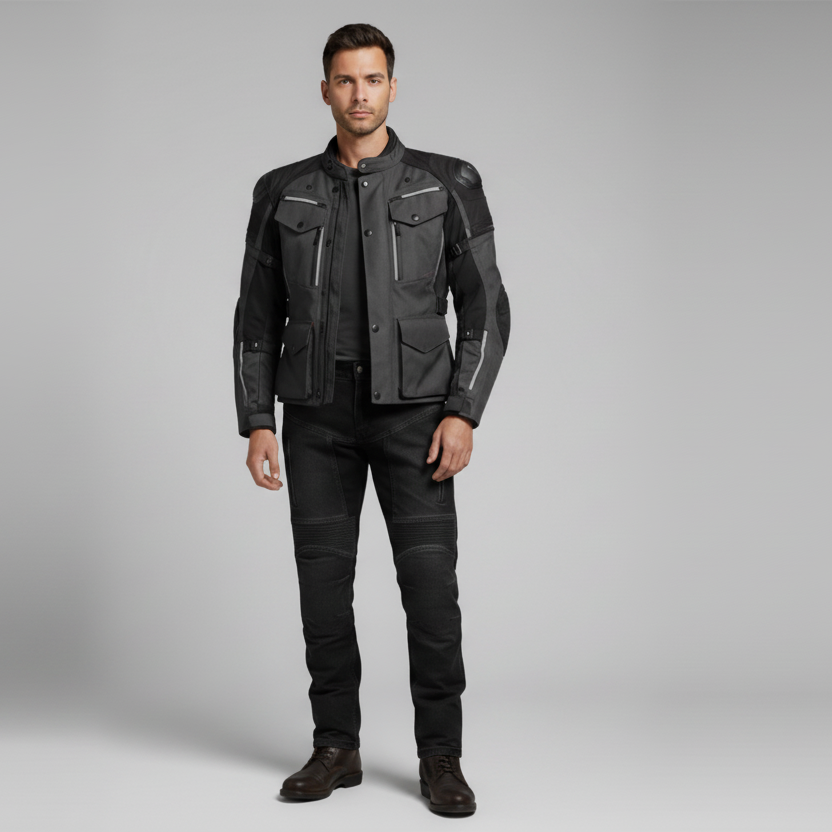 JEANS MOTO DA VIAGGIO HERO HR-0211 NERO