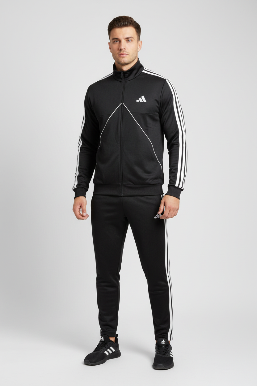 UOMO TUTA ADIDAS NERA JI8860 GIACCA ZIP PANTALONE