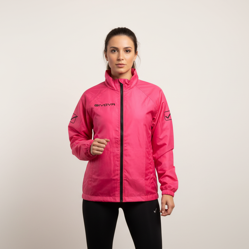 Rain Jacket BASICO Unisex Givova Rosa Fluo 