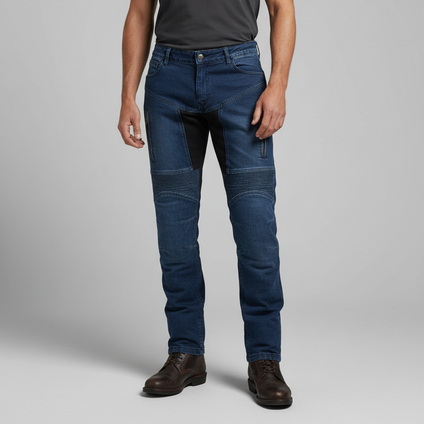 JEANS MOTO ELASTICIZZATI HERO HR-0211 BLU