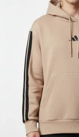 Uomo ADIDAS FELPA JX0695 beige 3 strisce nere MEZZO LATO