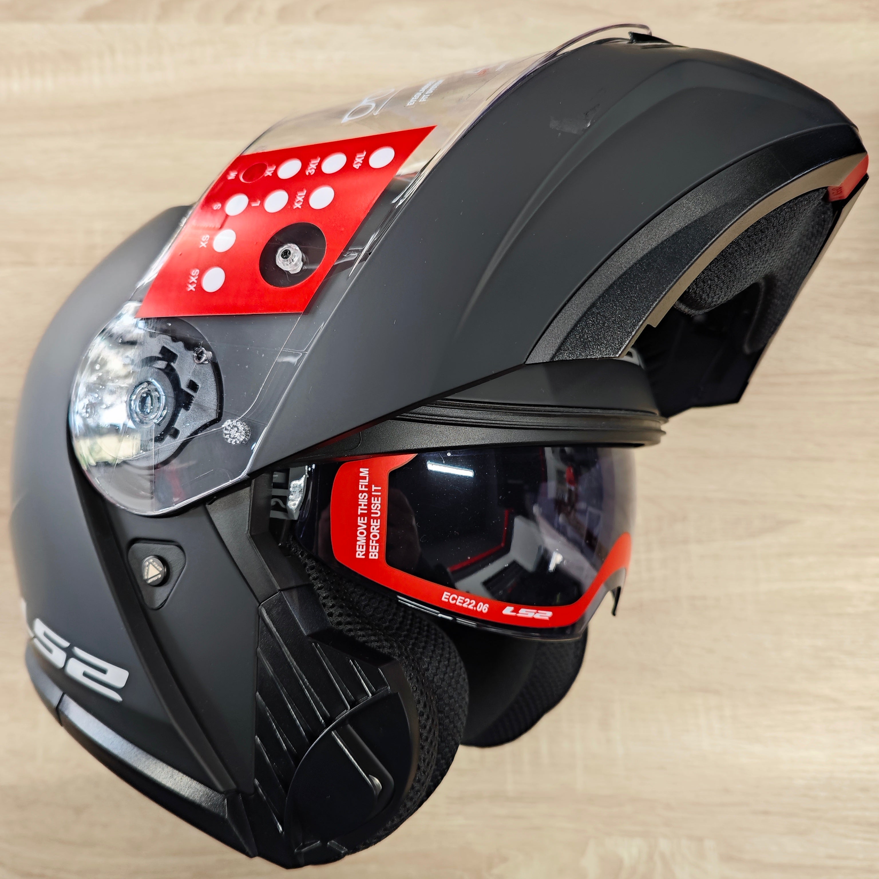 CASCO MODULARE UNISEX LS2 STROBE II NERO OPACO