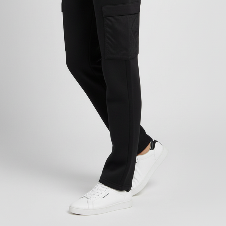 ADIDAS PANTALONE UOMO IY1486 nero di lato senza polsini 