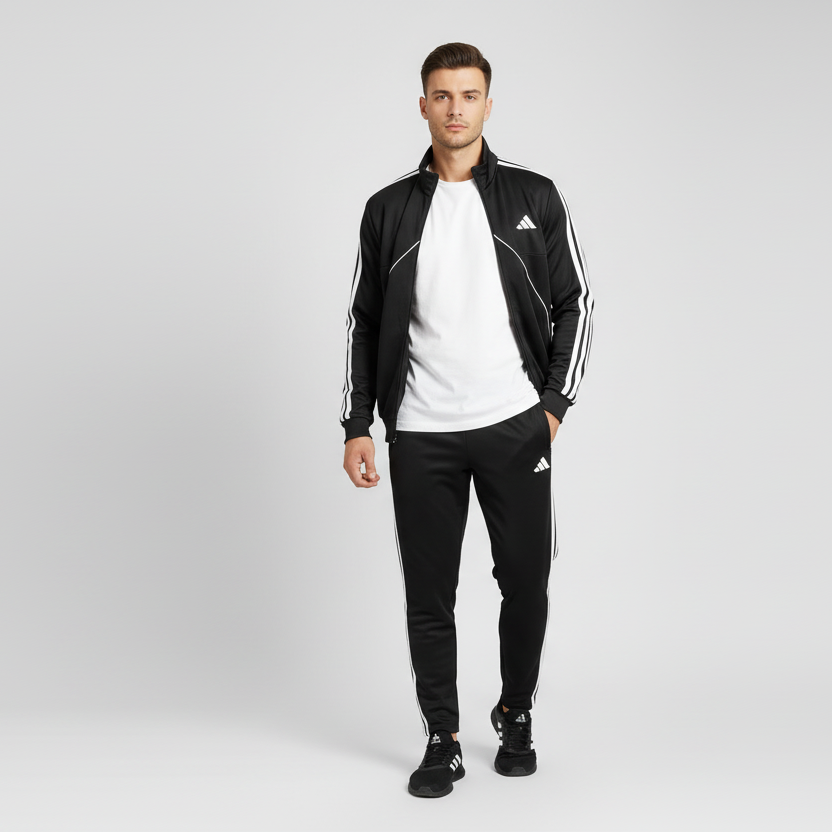 UOMO TUTA ADIDAS NERA JI8860 GIACCA ZIP T-SHIRT PANTALONE