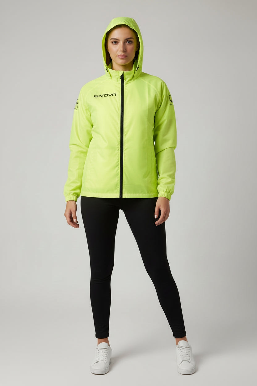 donna GIACCA cappuccio ANTIVENTO/ANTIPIOGGIA GIVOVA fluo 